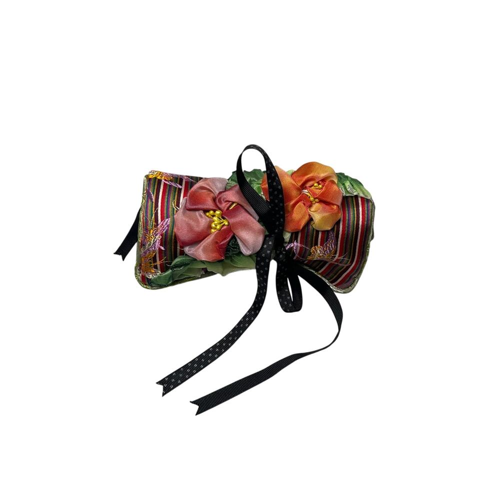 VTG 90s Goody Goody California Velvet & Silk Jewelry Travel Roll Organizer Bag